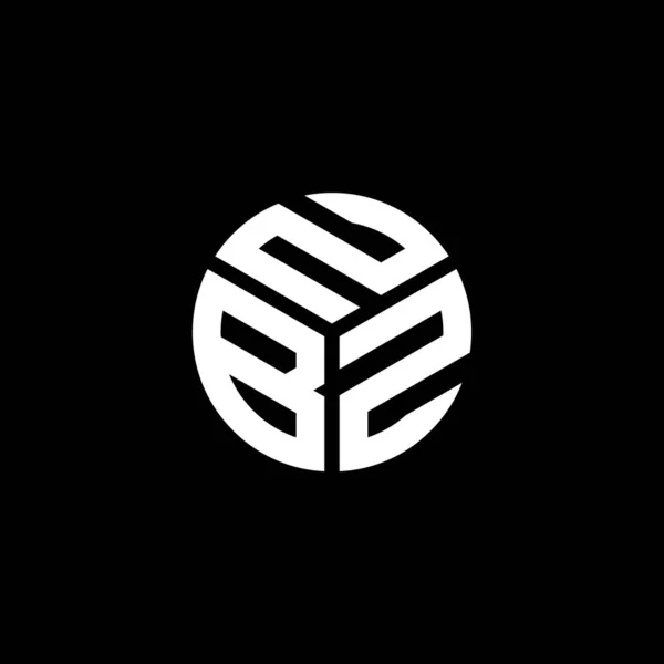 Nbz Lettre Logo Design Sur Fond Noir Nbz Initiales Créatives — Image vectorielle
