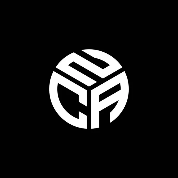 Σχεδιασμός Λογότυπου Μαύρο Φόντο Nca Δημιουργική Αρχικά Γράμμα Λογότυπο Έννοια — Διανυσματικό Αρχείο