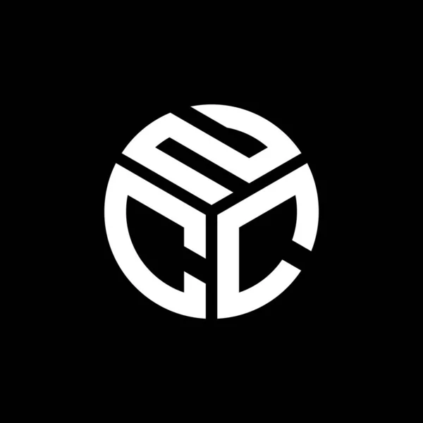 Ncc Logo Ontwerp Zwarte Achtergrond Ncc Creatieve Initialen Letter Logo — Stockvector