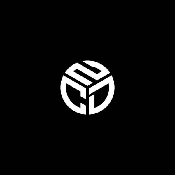 Diseño Del Logotipo Letra Ncd Sobre Fondo Negro Ncd Iniciales — Archivo Imágenes Vectoriales
