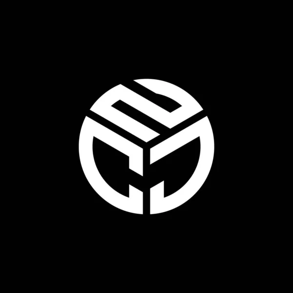 Ncj Logo Ontwerp Zwarte Achtergrond Ncj Creatieve Initialen Letter Logo — Stockvector