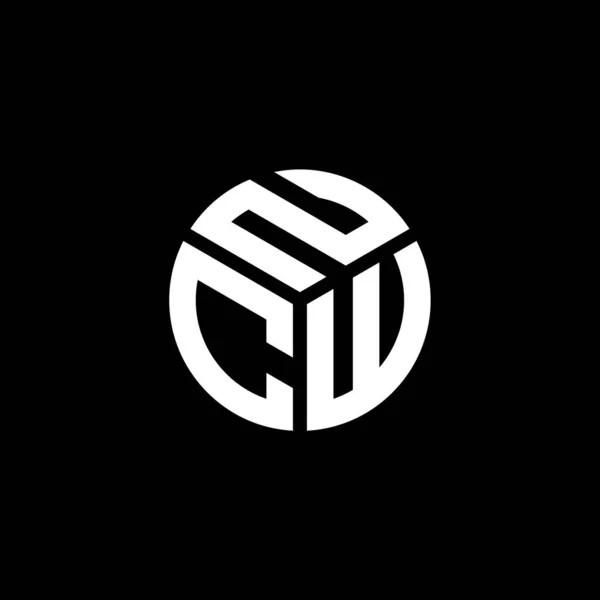Ncw Letter Logo Design Auf Schwarzem Hintergrund Ncw Kreative Initialen — Stockvektor