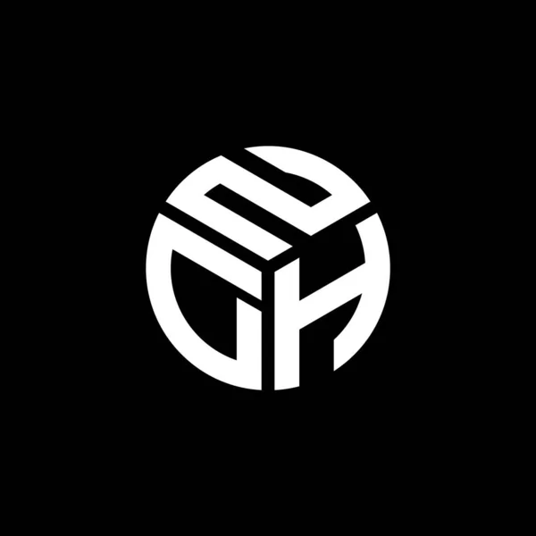 Ndh Design Logotipo Carta Fundo Preto Ndh Iniciais Criativas Conceito — Vetor de Stock