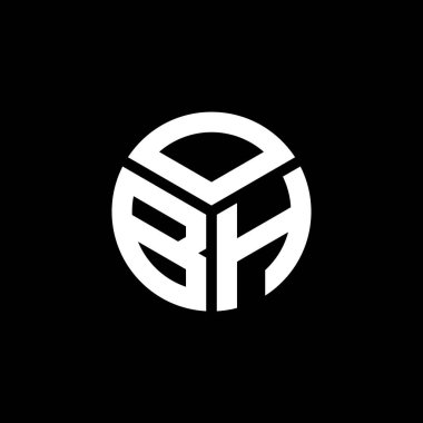 Siyah arka planda OBH harf logosu tasarımı. OBH yaratıcı harflerin baş harfleri logo kavramı. OBH harf tasarımı.