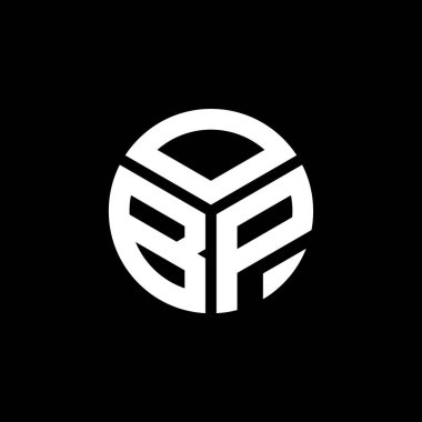 Siyah arka planda OBP harfi logo tasarımı. OBP yaratıcı harflerin baş harfleri logo kavramı. OBP harf tasarımı.