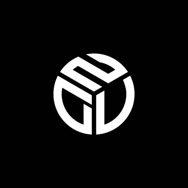 Ndv Design Logotipo Carta Fundo Preto Ndv Iniciais Criativas Conceito — Vetor de Stock
