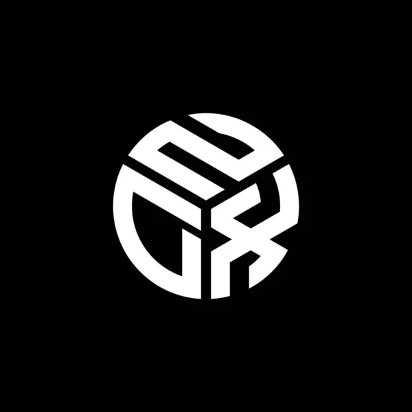 Diseño Del Logotipo Letra Ndx Sobre Fondo Negro Ndx Iniciales — Vector de stock