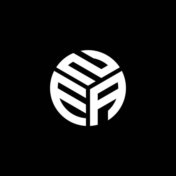 Siyah Arka Planda Nea Harf Logosu Tasarımı Nea Yaratıcı Harfler — Stok Vektör