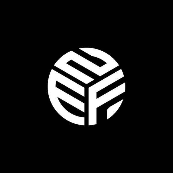Logo Huruf Nef Desain Pada Latar Belakang Hitam Nef Kreatif - Stok Vektor