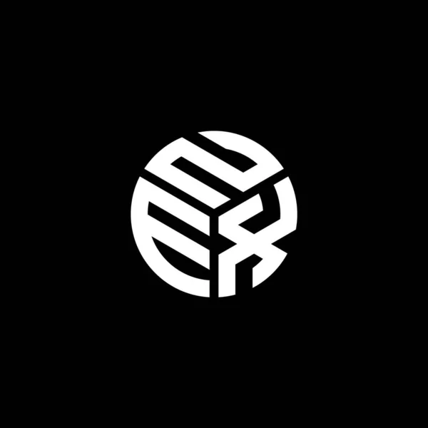 Nex Diseño Del Logotipo Letra Sobre Fondo Negro Nex Iniciales — Vector de stock
