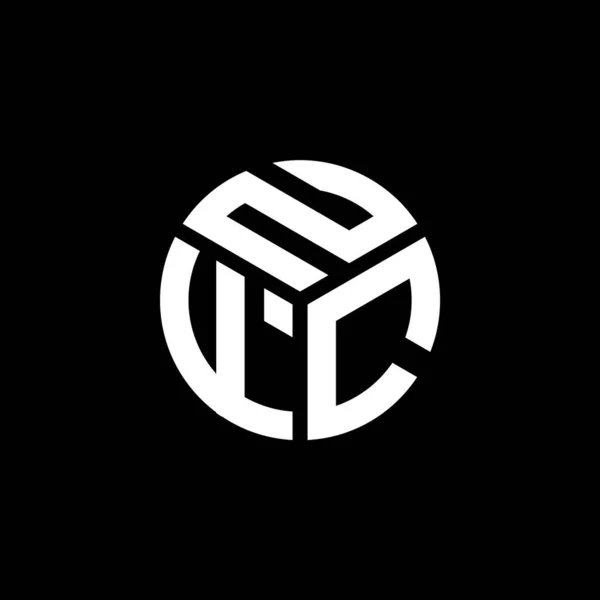 Nfc Brev Logotyp Design Svart Bakgrund Nfc Kreativa Initialer Brev — Stock vektor