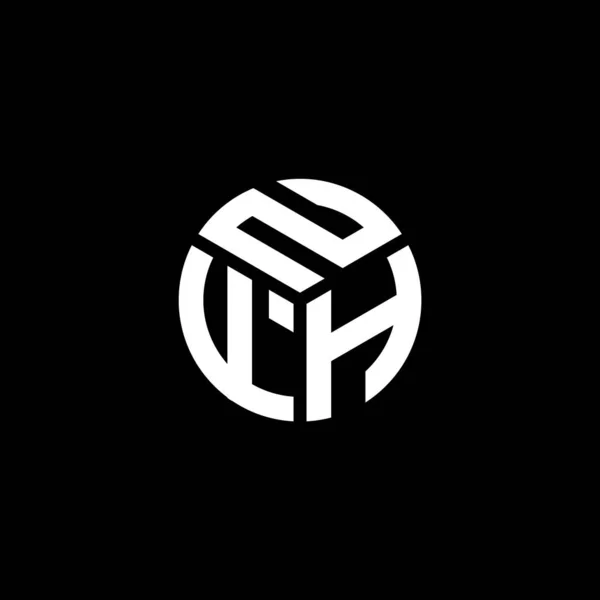 Diseño Del Logotipo Letra Nfh Sobre Fondo Negro Nfh Iniciales — Vector de stock