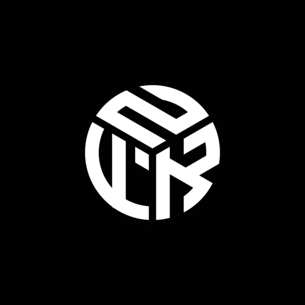 Diseño Del Logotipo Letra Nfk Sobre Fondo Negro Nfk Iniciales — Archivo Imágenes Vectoriales