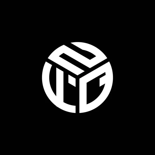 Diseño Del Logotipo Letra Nfq Sobre Fondo Negro Nfq Iniciales — Vector de stock