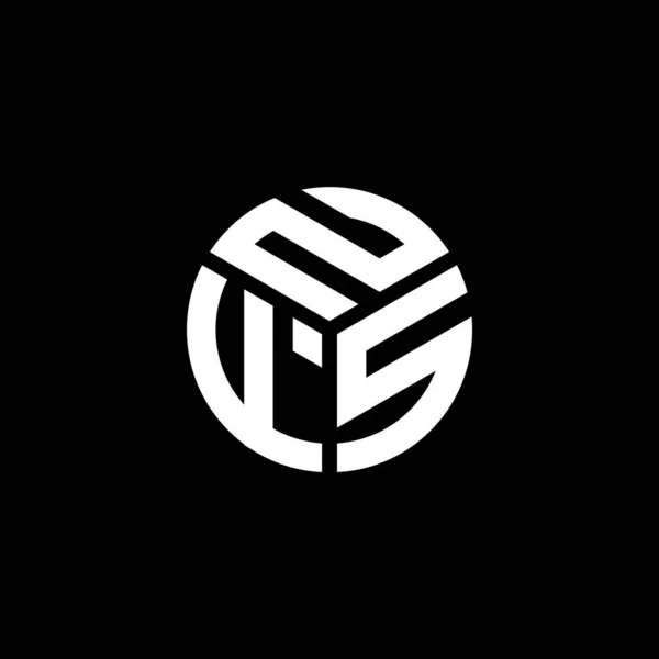 Design Logotipo Letra Nfs Fundo Preto Nfs Iniciais Criativas Conceito — Vetor de Stock