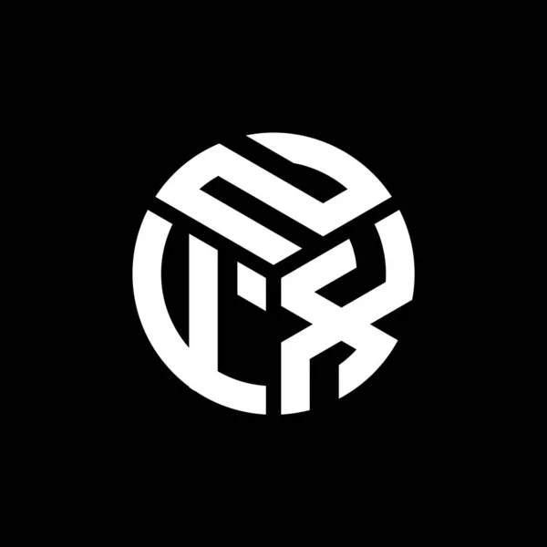 Diseño Del Logotipo Letra Nfx Sobre Fondo Negro Nfx Iniciales — Vector de stock