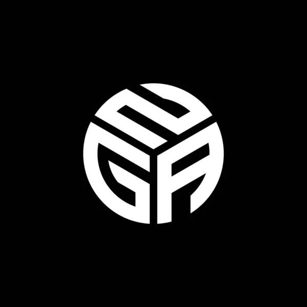 Nga Písmeno Logo Design Černém Pozadí Nga Kreativní Iniciály Koncept — Stockový vektor