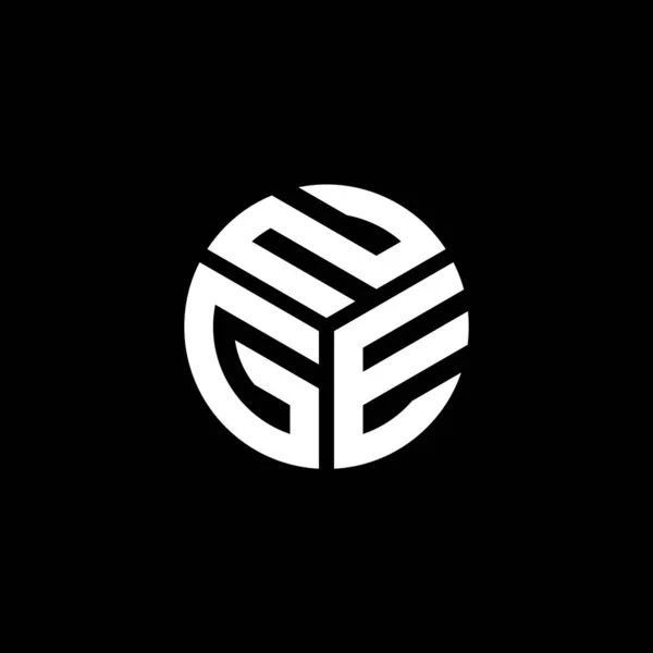 Design Logotipo Carta Nge Fundo Preto Nge Iniciais Criativas Conceito — Vetor de Stock