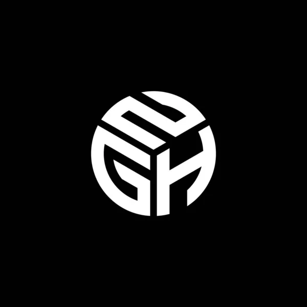 黒を基調としたNghの文字ロゴデザイン Nghクリエイティブイニシャルレターロゴコンセプト Nghレターデザイン — ストックベクタ