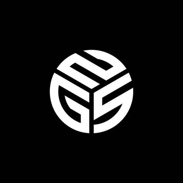 Siyah Arka Planda Ngs Harfi Logo Tasarımı Ngs Yaratıcı Harfler — Stok Vektör