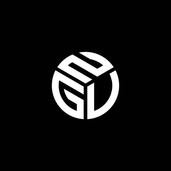 Projekt Logo Litery Ngu Czarnym Tle Ngu Twórcze Inicjały Koncepcja — Wektor stockowy