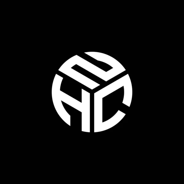 Diseño Del Logotipo Letra Nhc Sobre Fondo Negro Nhc Iniciales — Vector de stock