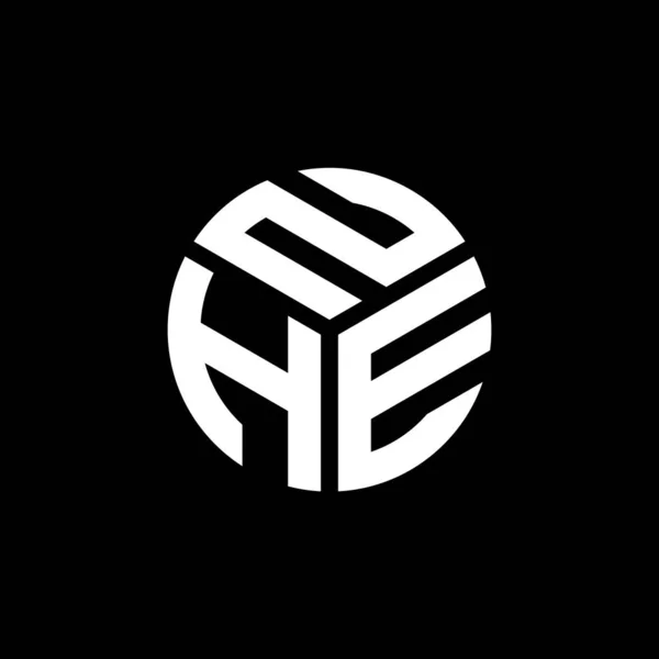 Diseño Del Logotipo Letra Nhe Sobre Fondo Negro Nhe Iniciales — Vector de stock