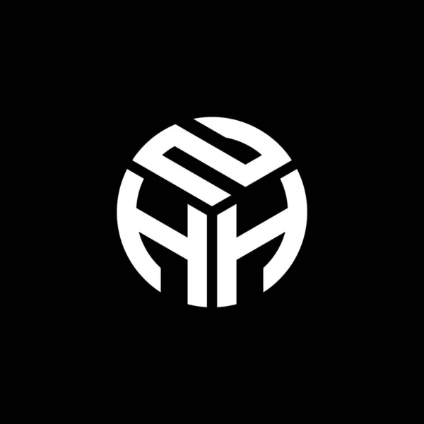 Nhh Design Logotipo Carta Fundo Preto Nhh Iniciais Criativas Conceito — Vetor de Stock