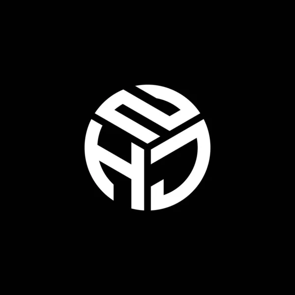 Nhj Дизайн Логотипу Чорному Тлі Творчі Ініціали Nhj Мають Концепцію — стоковий вектор
