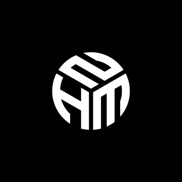 Nhm Design Logotipo Carta Fundo Preto Nhm Iniciais Criativas Conceito — Vetor de Stock