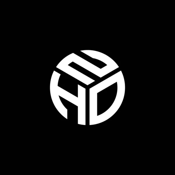 Projekt Logo Litery Nho Czarnym Tle Nho Twórcze Inicjały Koncepcja — Wektor stockowy