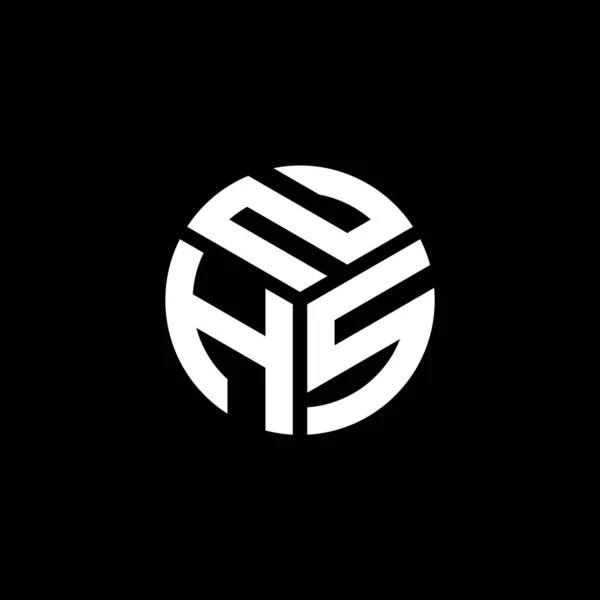 Desain Logo Surat Nhs Pada Latar Belakang Hitam Inisial Kreatif - Stok Vektor