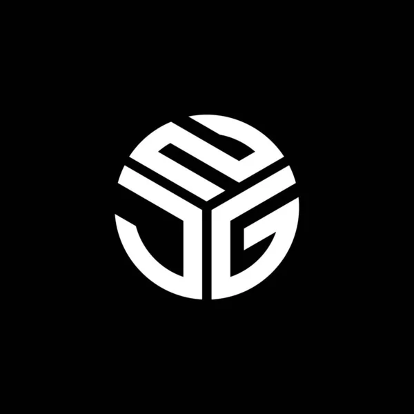 Logo Lettera Njg Disegno Sfondo Nero Njg Creativo Iniziali Lettera — Vettoriale Stock