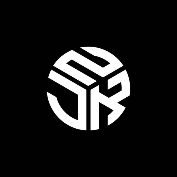 Njk Lettre Logo Design Sur Fond Noir Njk Initiales Créatives — Image vectorielle