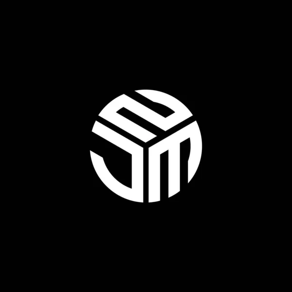 Logo Della Lettera Njm Sfondo Nero Njm Creativo Iniziali Lettera — Vettoriale Stock