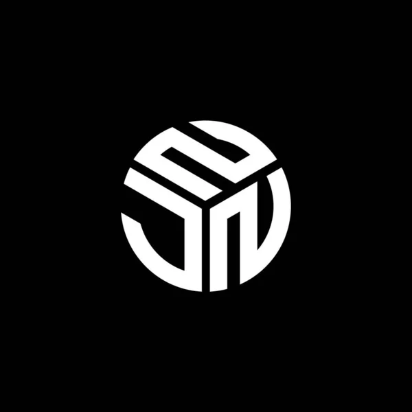 Дизайн Логотипа Njn Чёрном Фоне Концепция Логотипа Njn Creative Initials — стоковый вектор