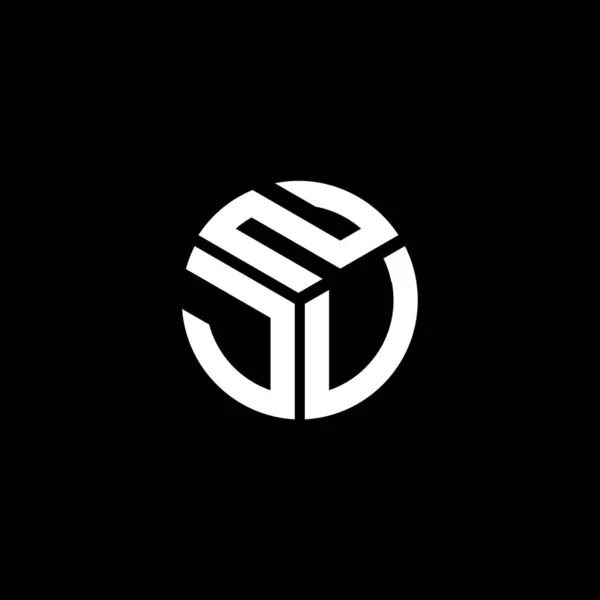 Siyah Arka Planda Njv Harf Logosu Tasarımı Njv Yaratıcı Harflerin — Stok Vektör