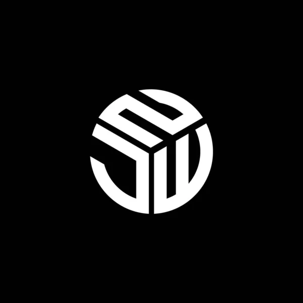 Njw Lettre Logo Design Sur Fond Noir Njw Initiales Créatives — Image vectorielle