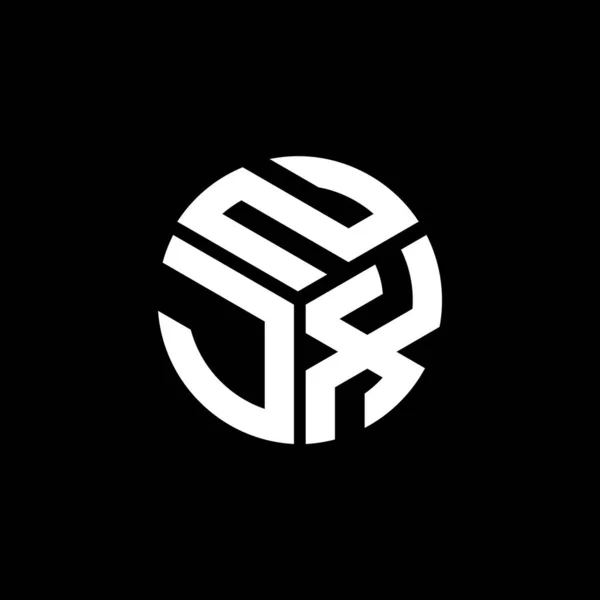 Njx Lettre Logo Design Sur Fond Noir Njx Initiales Créatives — Image vectorielle
