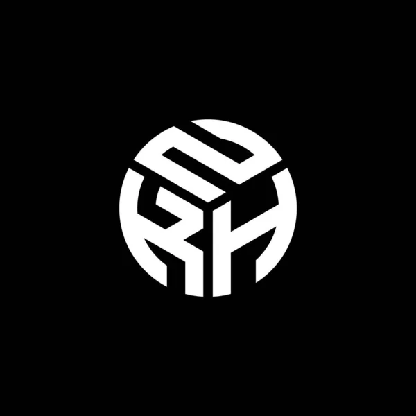 Nkh Design Logotipo Carta Fundo Preto Nkh Iniciais Criativas Conceito — Vetor de Stock