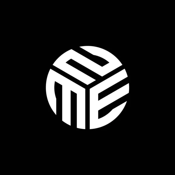 Nme Levél Logó Design Fekete Háttér Nme Kreatív Kezdőbetűk Levél — Stock Vector