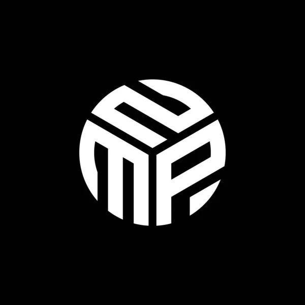 ブラックを基調としたNmpレターロゴデザイン Nmpクリエイティブイニシャルレターロゴコンセプト Nmpレターデザイン — ストックベクタ