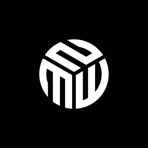 Diseño Del Logotipo Letra Nmw Sobre Fondo Negro Nmw Iniciales — Archivo Imágenes Vectoriales