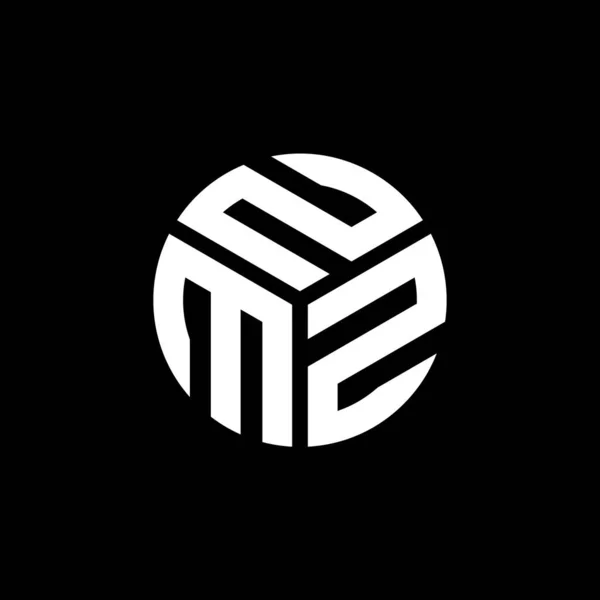 Nmz Logo Ontwerp Zwarte Achtergrond Nmz Creatieve Initialen Letter Logo — Stockvector