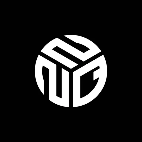 Diseño Del Logotipo Letra Nnq Sobre Fondo Negro Nnq Iniciales — Vector de stock