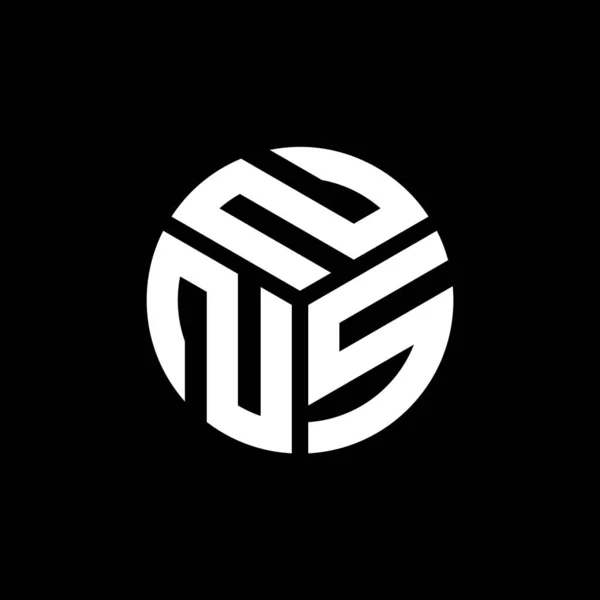 Nns Design Logotipo Carta Fundo Preto Nns Iniciais Criativas Conceito — Vetor de Stock