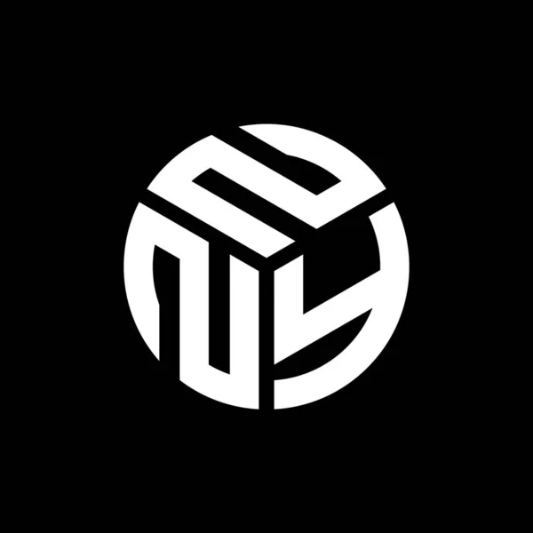 Nny Дизайн Логотипу Літер Чорному Тлі Nny Творчі Ініціали Букви — стоковий вектор