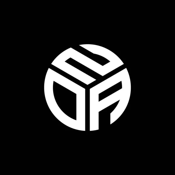 Noa Logo Ontwerp Zwarte Achtergrond Noa Creatieve Initialen Letter Logo — Stockvector