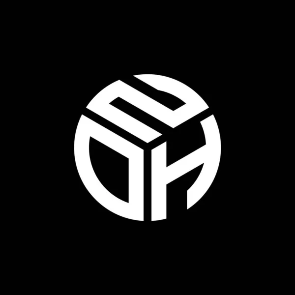 Projekt Logo Litery Noh Czarnym Tle Noh Twórcze Inicjały Koncepcja — Wektor stockowy