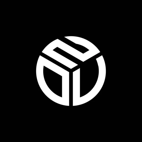 Nou Design Logotipo Letra Fundo Preto Nou Iniciais Criativas Conceito — Vetor de Stock